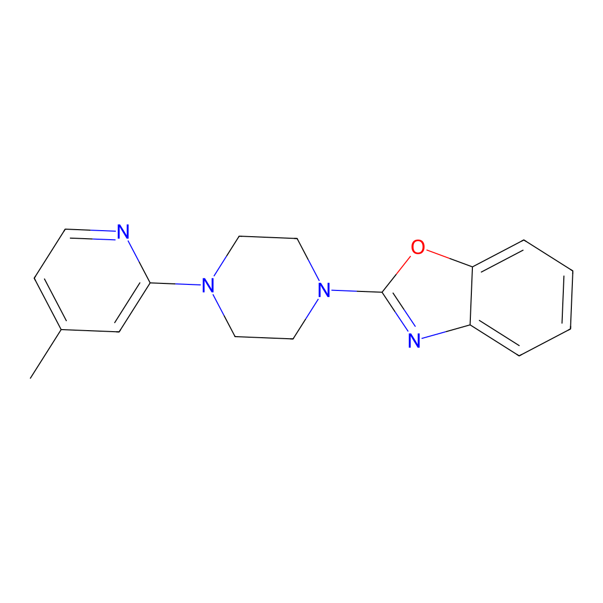 2-[4-(4-Methylpyridin-2-yl)piperazin-1-yl]-1,3-benzoxazole molecular structure, CAS 3054598-40-9