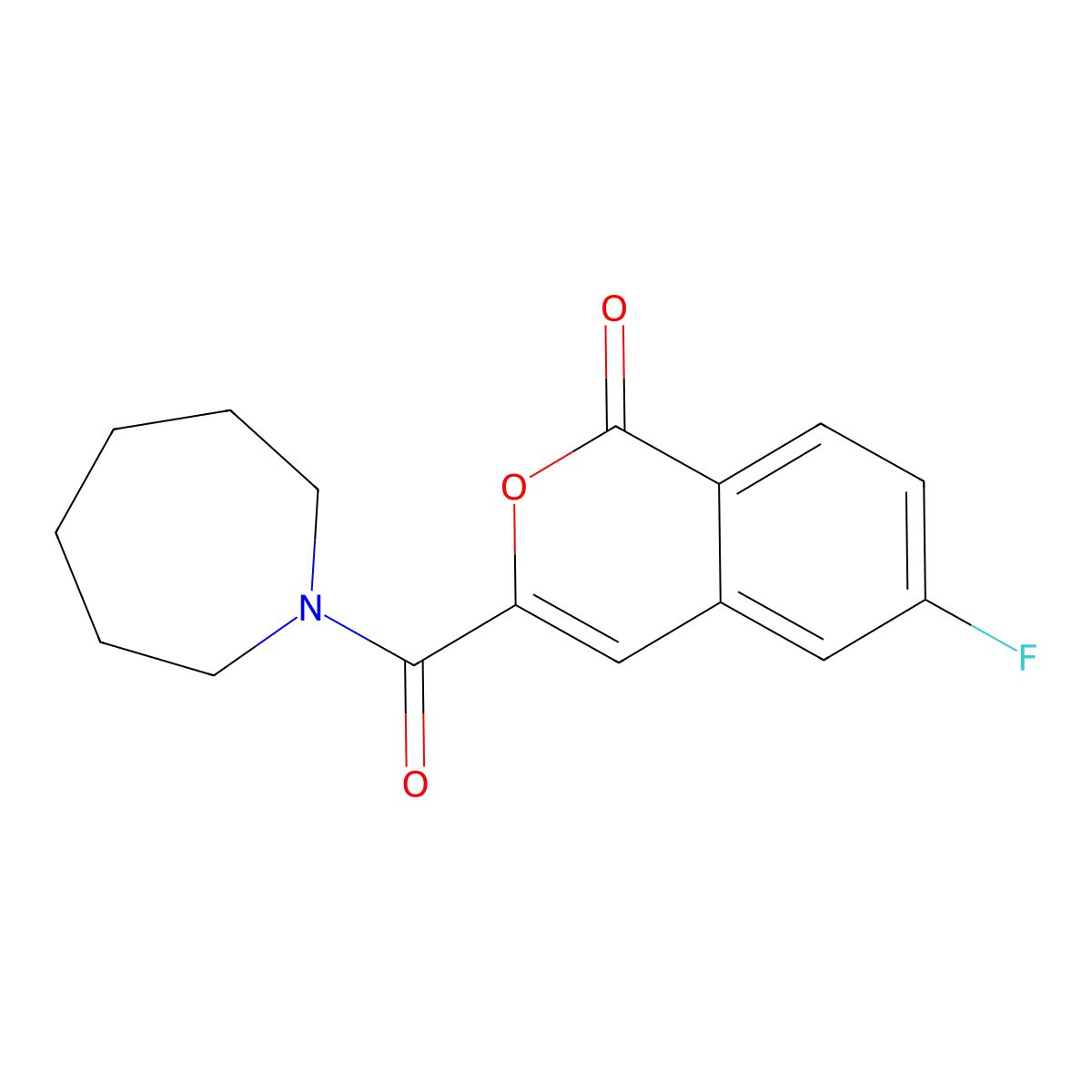 3-(azepane-1-carbonyl)-6-fluoro-1H-isochromen-1-one molecular structure, CAS 3054598-43-2