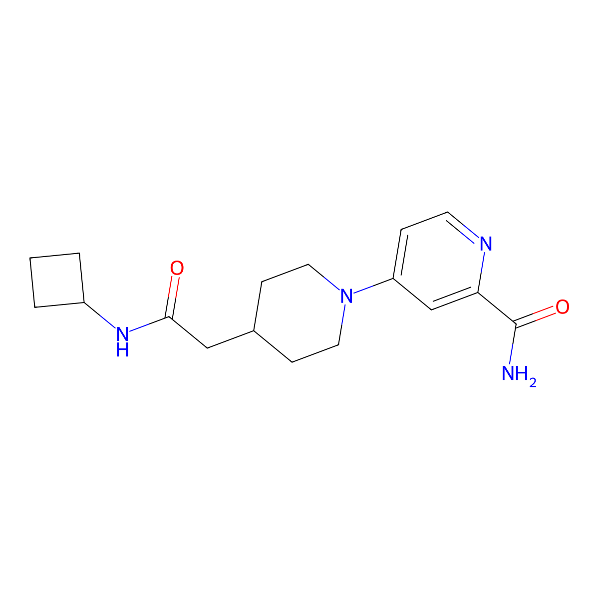 4-{4-[(Cyclobutylcarbamoyl)methyl]piperidin-1-yl}pyridine-2-carboxamide molecular structure, CAS 3054598-48-7