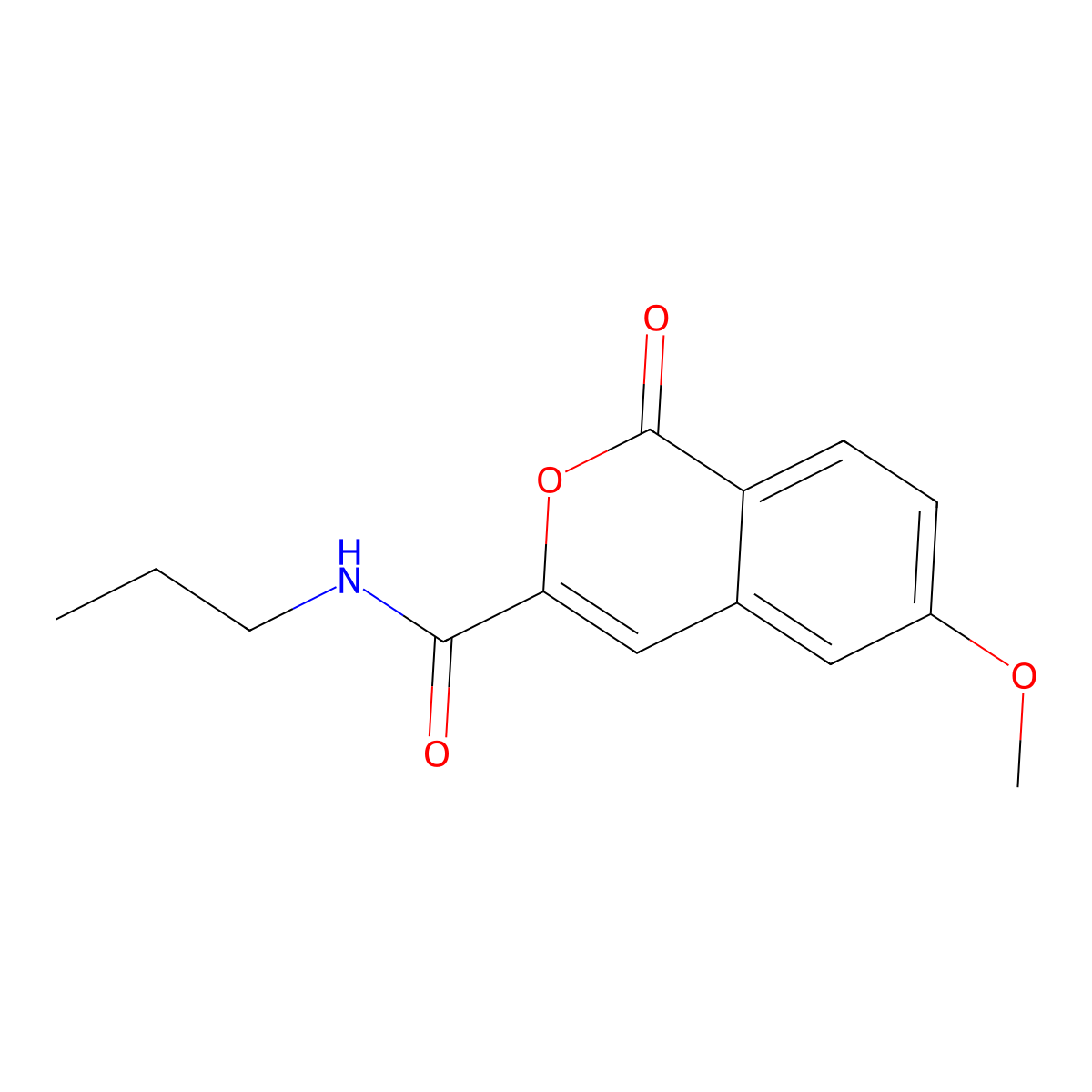 6-methoxy-1-oxo-N-propyl-1H-isochromene-3-carboxamide molecular structure, CAS 3054598-50-1