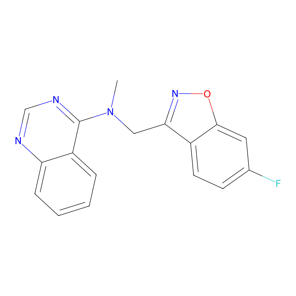 N-[(6-fluoro-1,2-benzoxazol-3-yl)methyl]-N-methylquinazolin-4-amine molecular structure, CAS 3054598-83-0