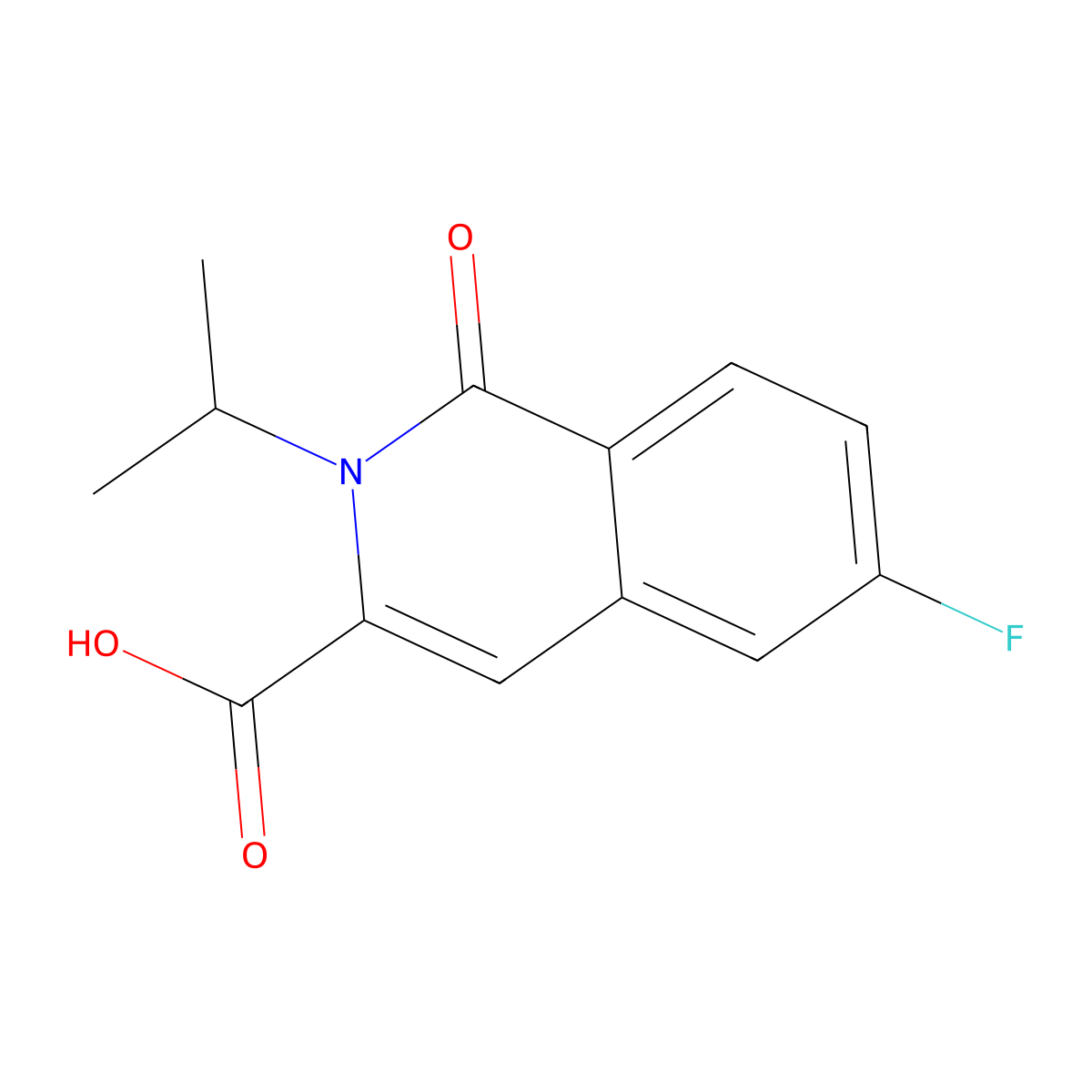 6-Fluoro-1-oxo-2-(propan-2-yl)-1,2-dihydroisoquinoline-3-carboxylic acid molecular structure, CAS 3054598-90-9