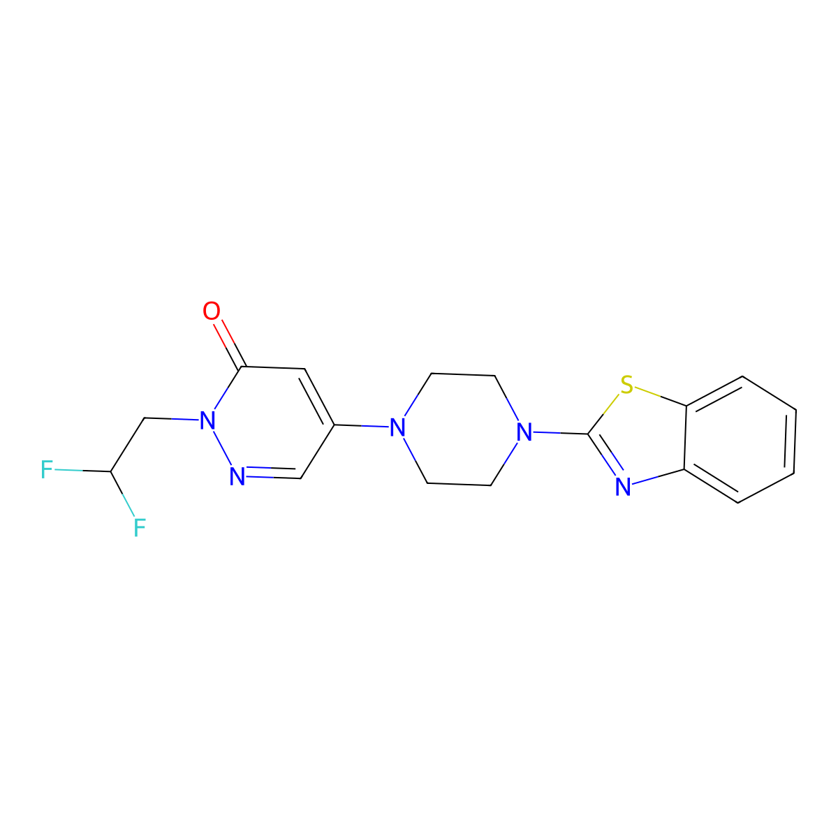 5-[4-(1,3-Benzothiazol-2-yl)piperazin-1-yl]-2-(2,2-difluoroethyl)-2,3-dihydropyridazin-3-one molecular structure, CAS 3054598-93-2
