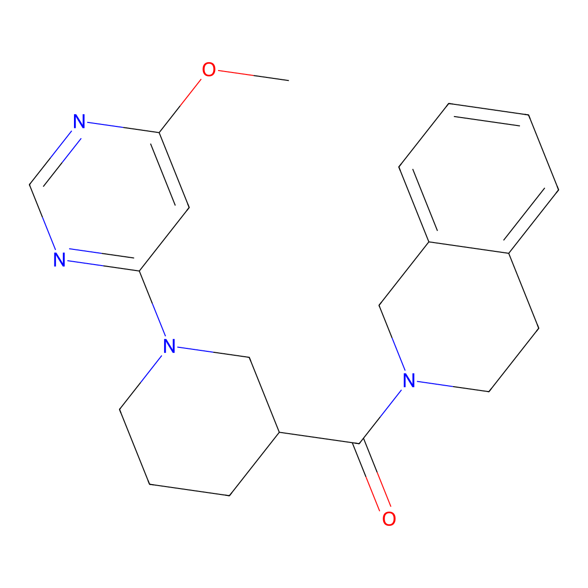2-[1-(6-Methoxypyrimidin-4-yl)piperidine-3-carbonyl]-1,2,3,4-tetrahydroisoquinoline molecular structure, CAS 3054599-00-4