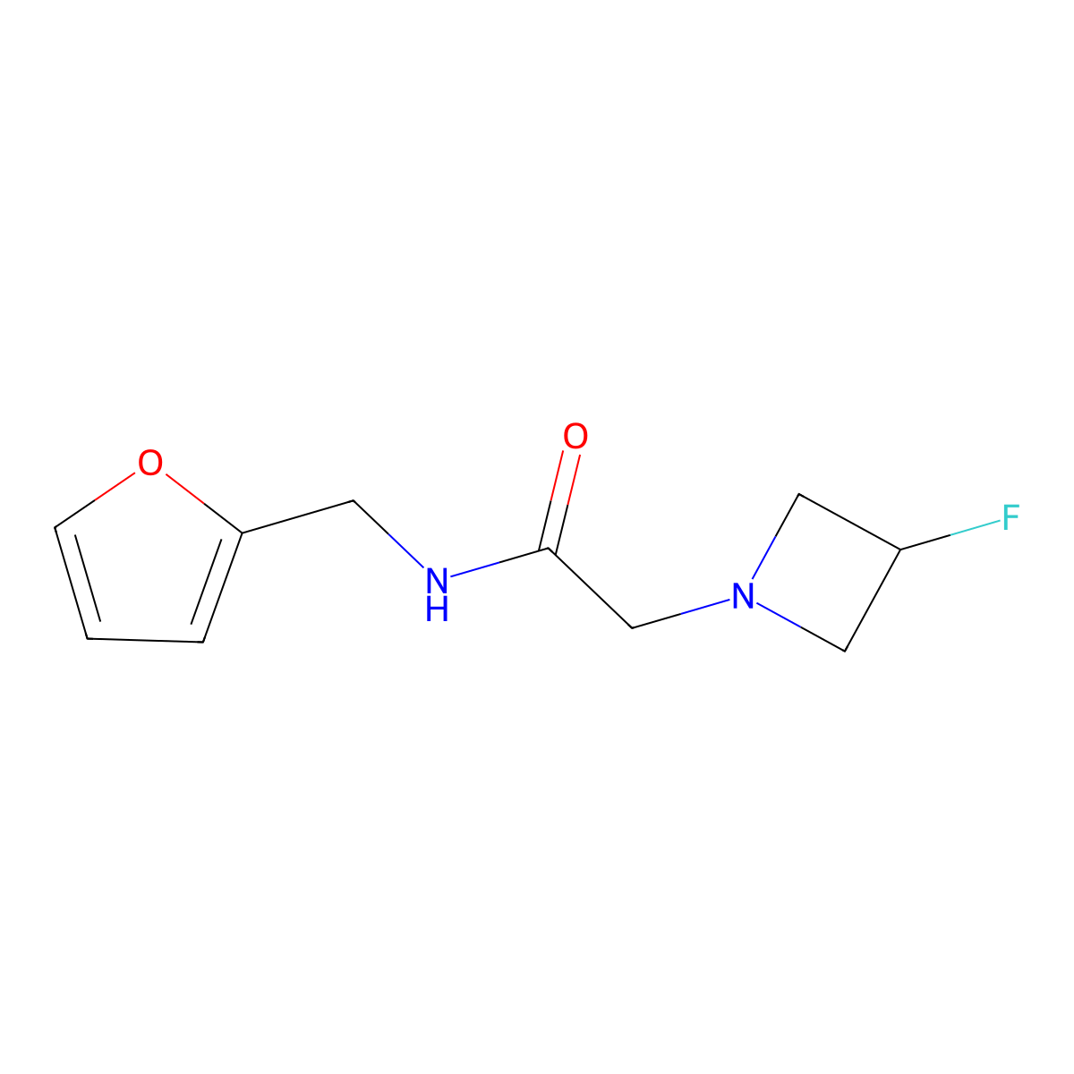 2-(3-fluoroazetidin-1-yl)-N-[(furan-2-yl)methyl]acetamide molecular structure, CAS 3054599-20-8