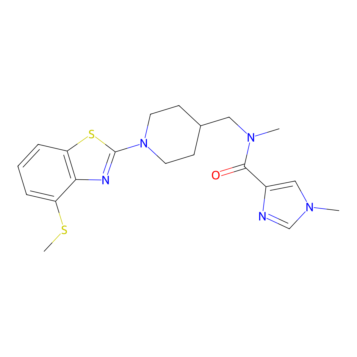 N,1-dimethyl-N-({1-[4-(methylsulfanyl)-1,3-benzothiazol-2-yl]piperidin-4-yl}methyl)-1H-imidazole-4-carboxamide molecular structure, CAS 3054599-51-5