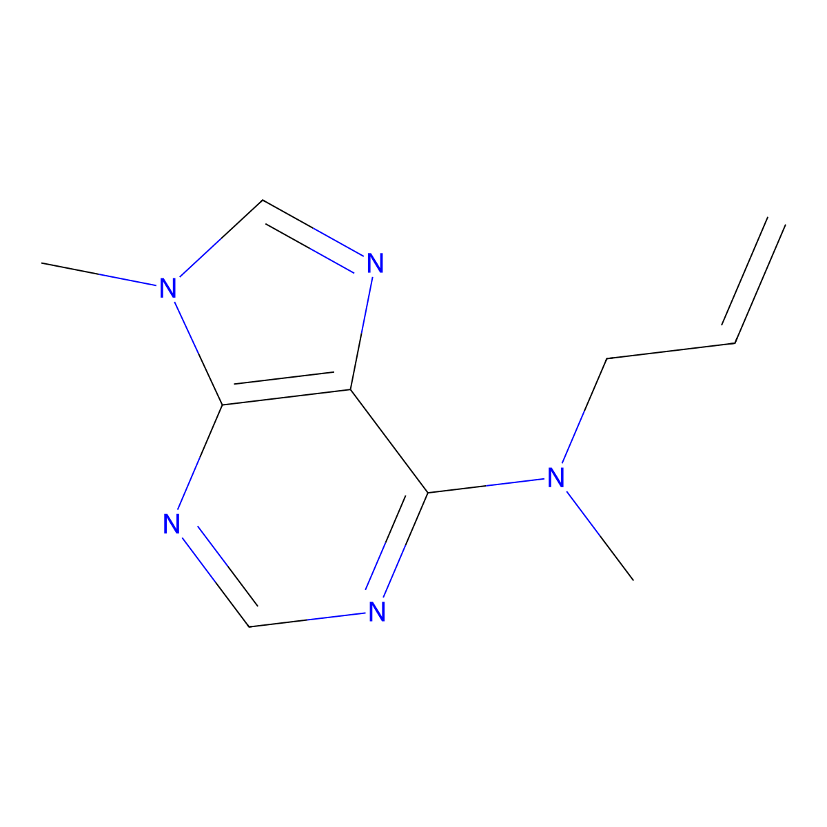 N,9-dimethyl-N-(prop-2-en-1-yl)-9H-purin-6-amine molecular structure, CAS 3054599-55-9