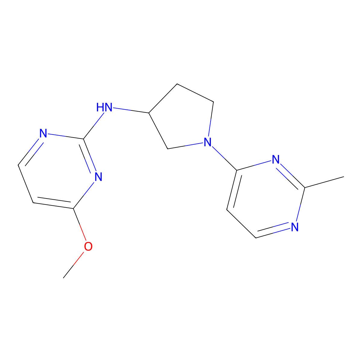 4-methoxy-N-[1-(2-methylpyrimidin-4-yl)pyrrolidin-3-yl]pyrimidin-2-amine molecular structure, CAS 3054599-80-0