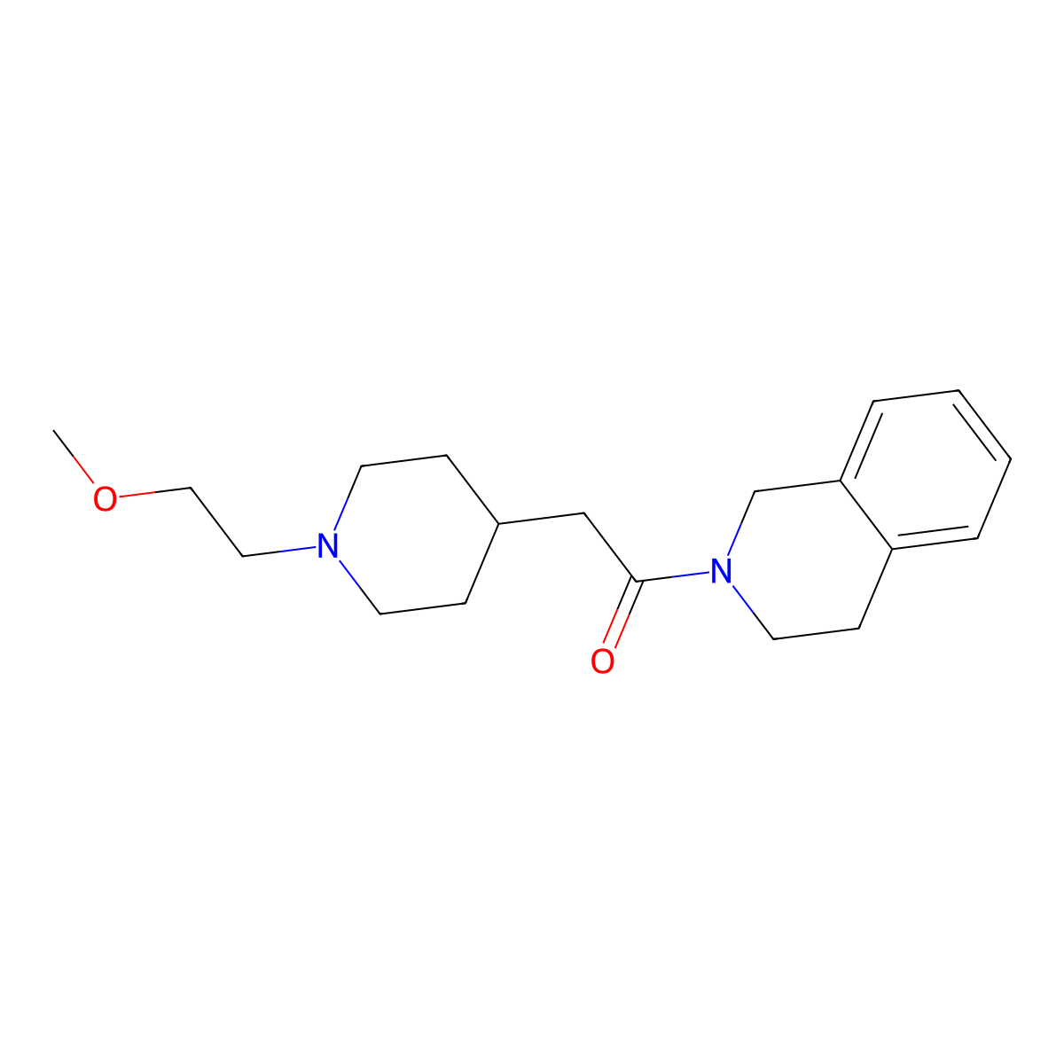 2-[1-(2-Methoxyethyl)piperidin-4-yl]-1-(1,2,3,4-tetrahydroisoquinolin-2-yl)ethan-1-one molecular structure, CAS 3054599-86-6