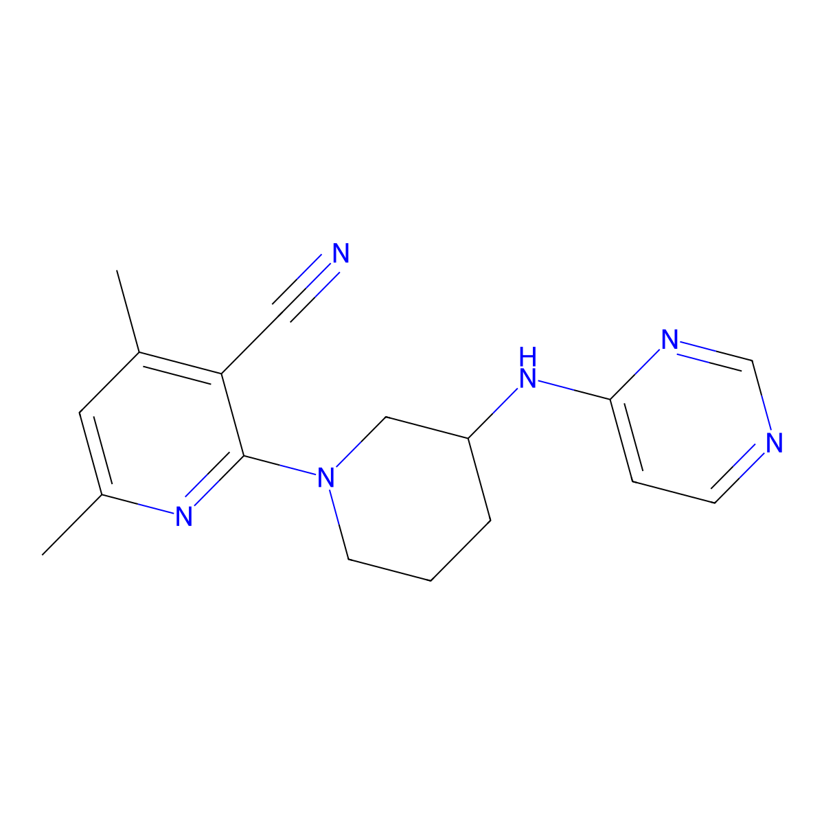 N-{1-[(1H-indol-3-yl)methyl]piperidin-3-yl}-N-methyl-2-(morpholin-4-yl)pyrimidin-4-amine molecular structure, CAS 3054600-20-0