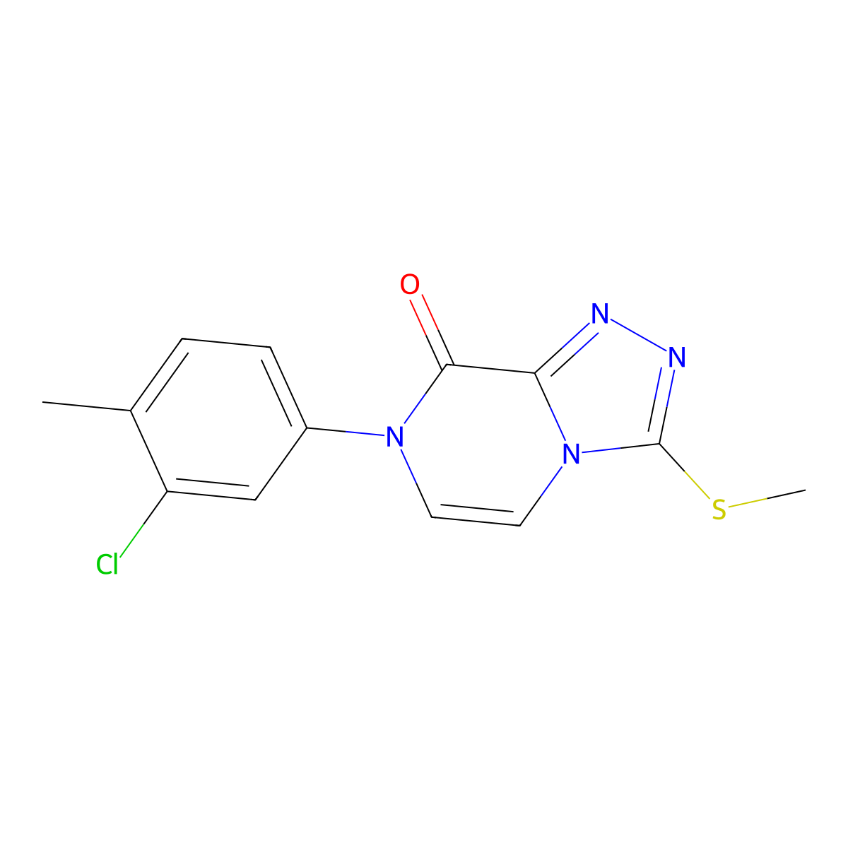 7-(3-chloro-4-methylphenyl)-3-(methylsulfanyl)-7H,8H-[1,2,4]triazolo[4,3-a]pyrazin-8-one molecular structure, CAS 3054600-23-3