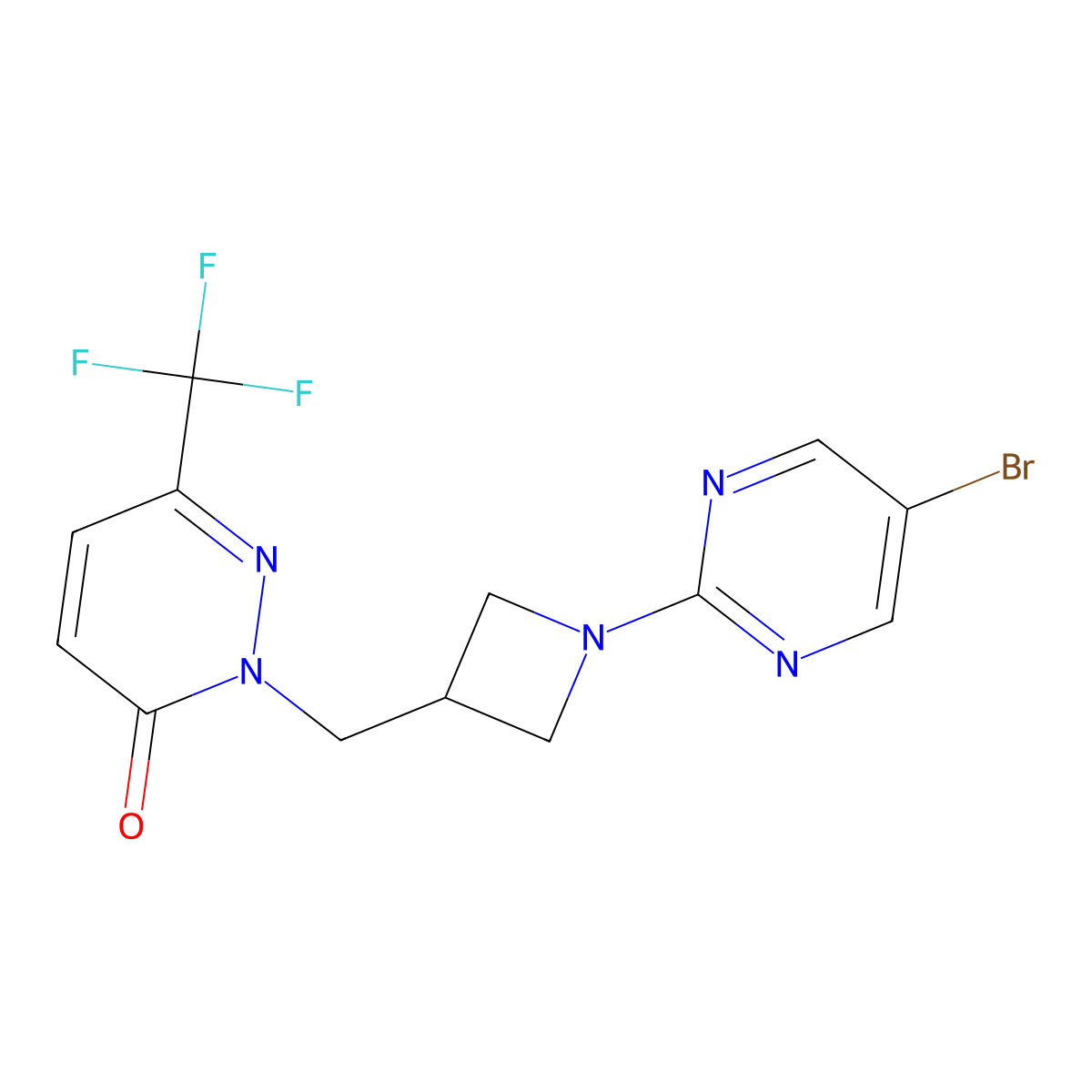2-{[1-(5-Bromopyrimidin-2-yl)azetidin-3-yl]methyl}-6-(trifluoromethyl)-2,3-dihydropyridazin-3-one molecular structure, CAS 3054600-41-5