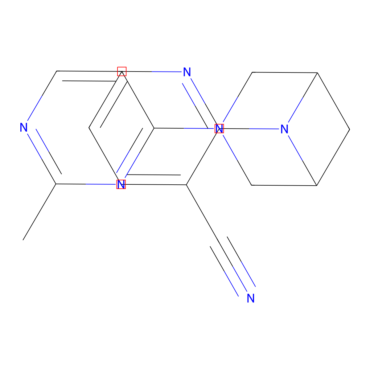 2-[3-(2-Methylpyrimidin-4-yl)-3,6-diazabicyclo[3.1.1]heptan-6-yl]pyridine-3-carbonitrile molecular structure, CAS 3054600-54-0