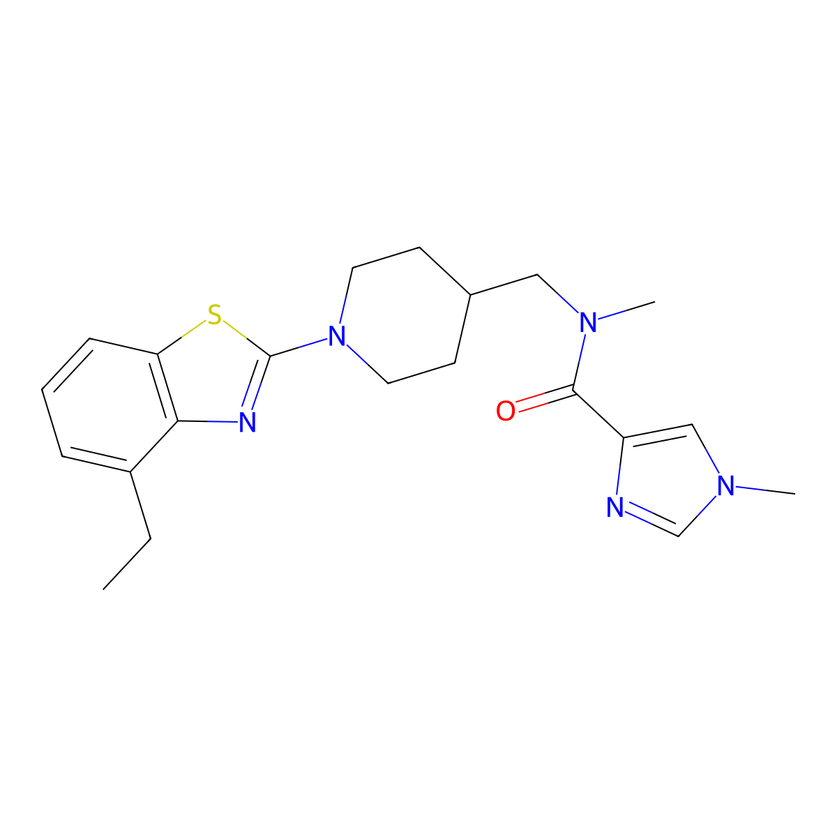 N-{[1-(4-ethyl-1,3-benzothiazol-2-yl)piperidin-4-yl]methyl}-N,1-dimethyl-1H-imidazole-4-carboxamide molecular structure, CAS 3054600-60-8