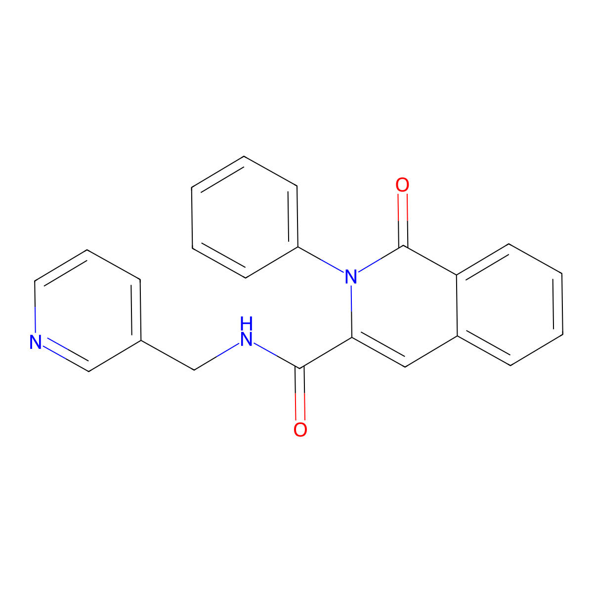 1-oxo-2-phenyl-N-(pyridin-3-ylmethyl)isoquinoline-3-carboxamide molecular structure, CAS 3054600-61-9