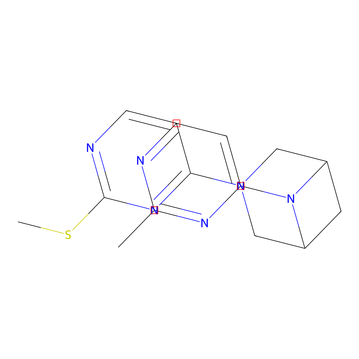 6-(2-Methylpyrimidin-4-yl)-3-[2-(methylsulfanyl)pyrimidin-4-yl]-3,6-diazabicyclo[3.1.1]heptane molecular structure, CAS 3054600-72-2