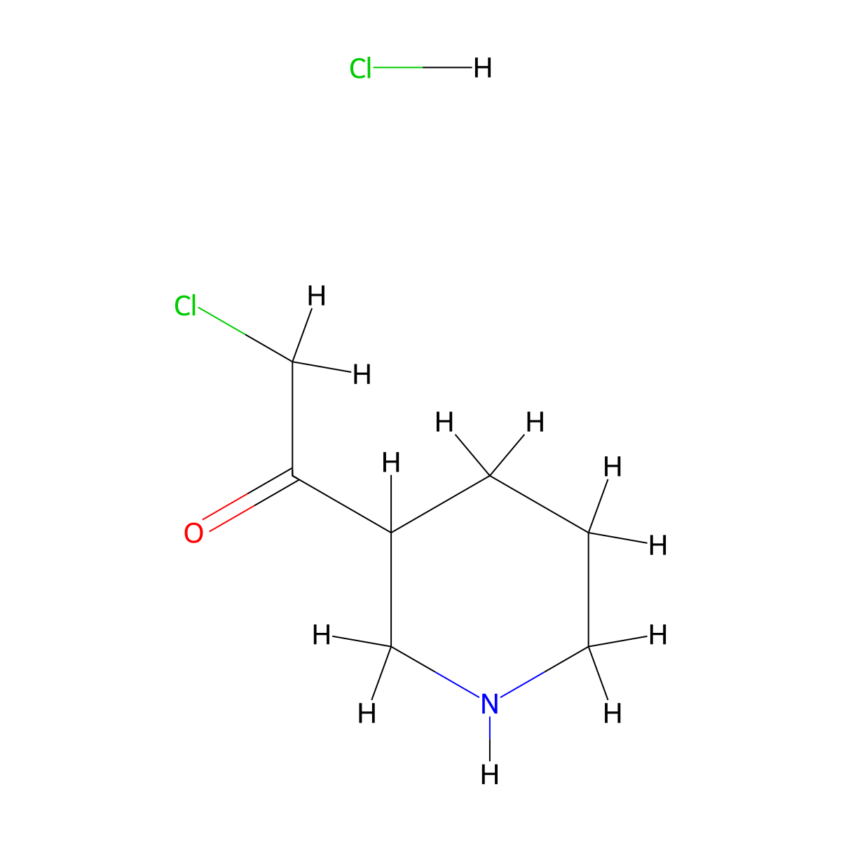 2-Chloro-1-(piperidin-3-yl)ethan-1-one hydrochloride molecular structure, CAS 3054600-75-5