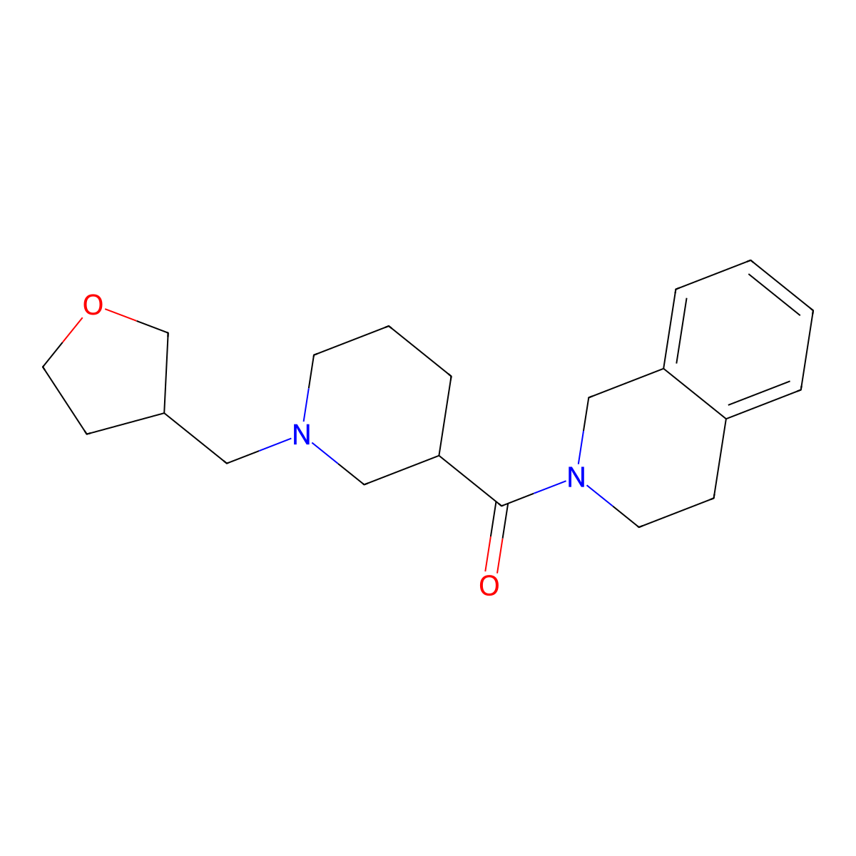2-{1-[(Oxolan-3-yl)methyl]piperidine-3-carbonyl}-1,2,3,4-tetrahydroisoquinoline molecular structure, CAS 3054601-02-1