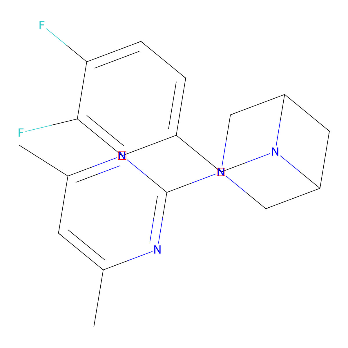 6-[(3,4-Difluorophenyl)methyl]-3-(4,6-dimethylpyrimidin-2-yl)-3,6-diazabicyclo[3.1.1]heptane molecular structure, CAS 3054601-10-1
