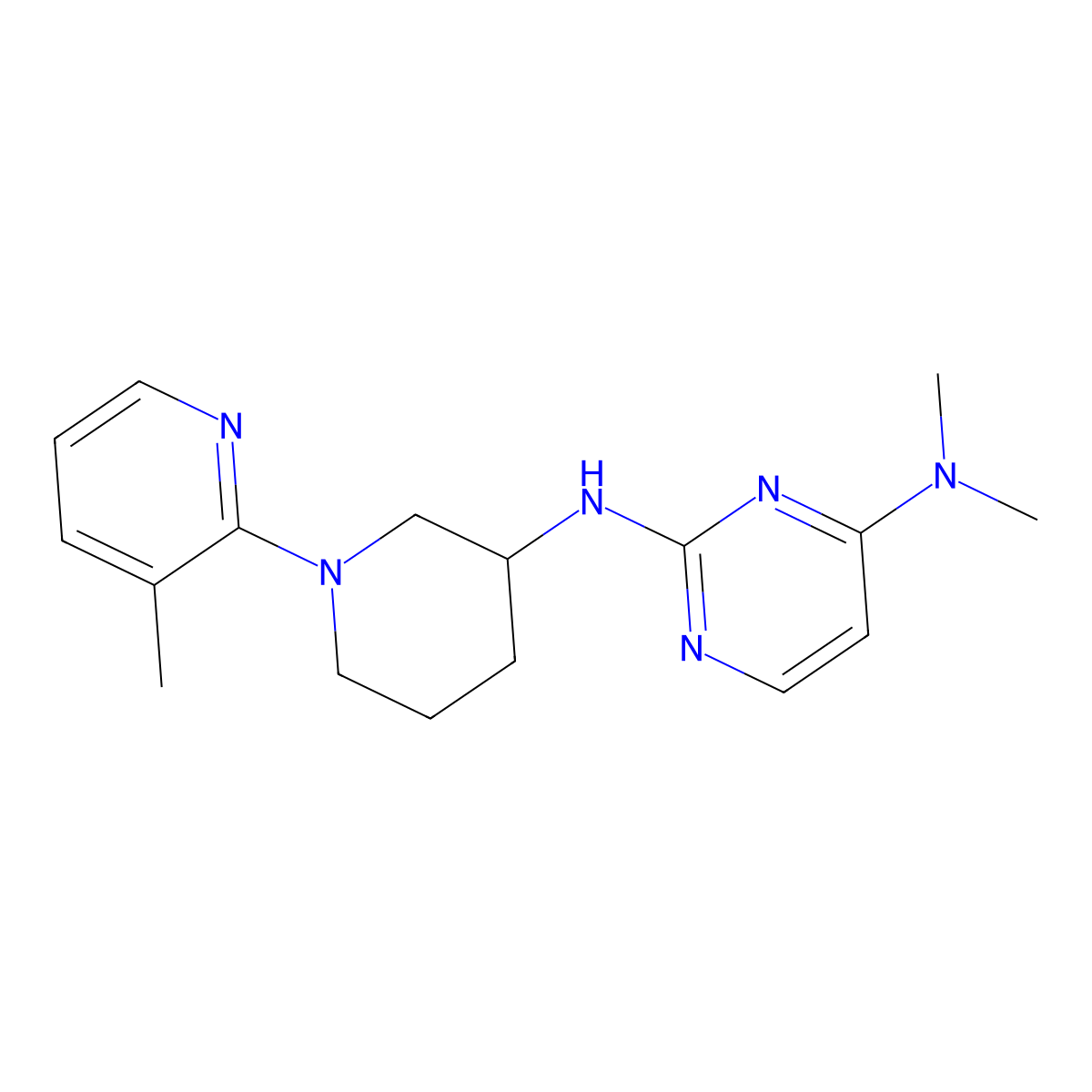 N4,N4-dimethyl-N2-[1-(3-methylpyridin-2-yl)piperidin-3-yl]pyrimidine-2,4-diamine molecular structure, CAS 3054601-18-9