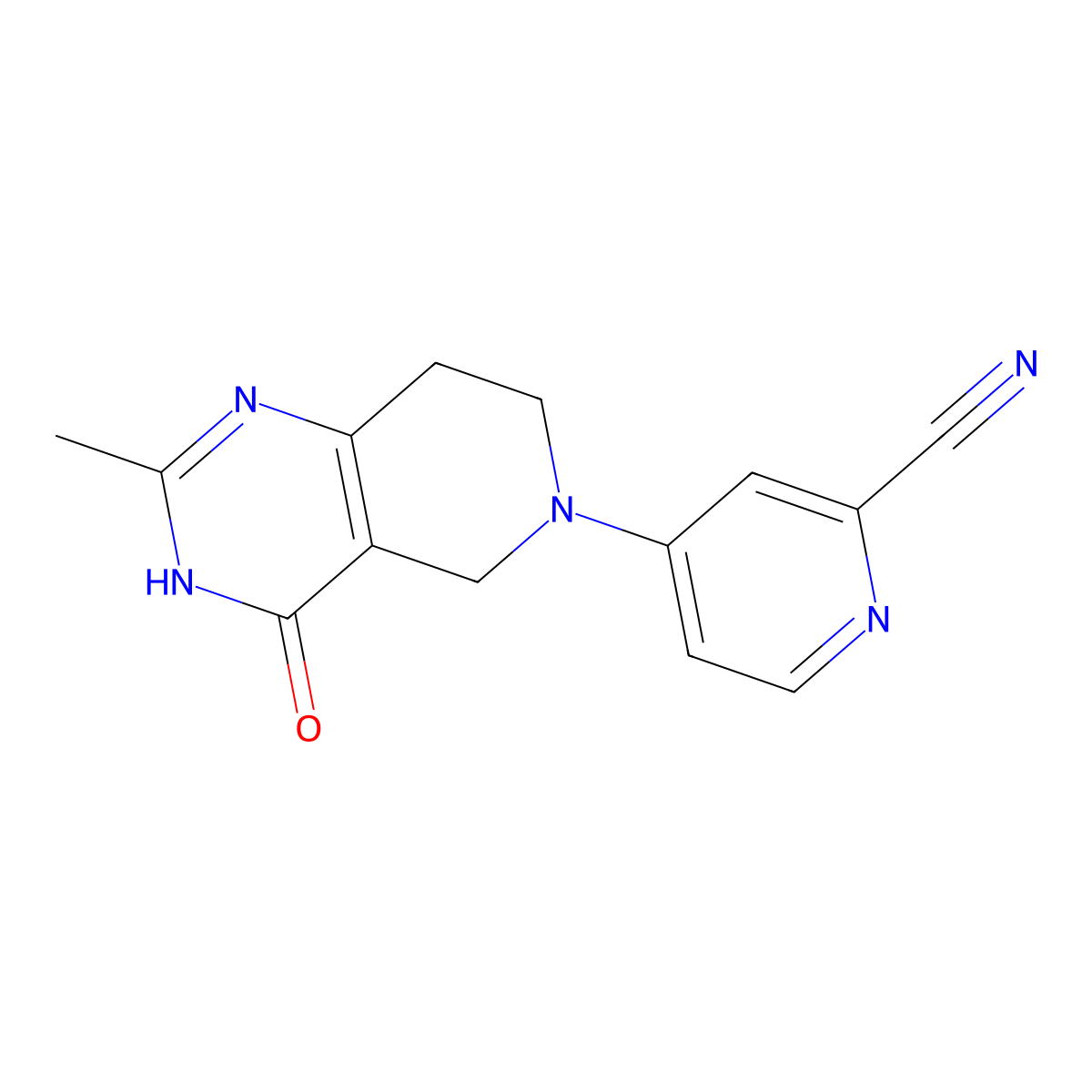 4-{2-methyl-4-oxo-3H,4H,5H,6H,7H,8H-pyrido[4,3-d]pyrimidin-6-yl}pyridine-2-carbonitrile molecular structure, CAS 3054601-24-7