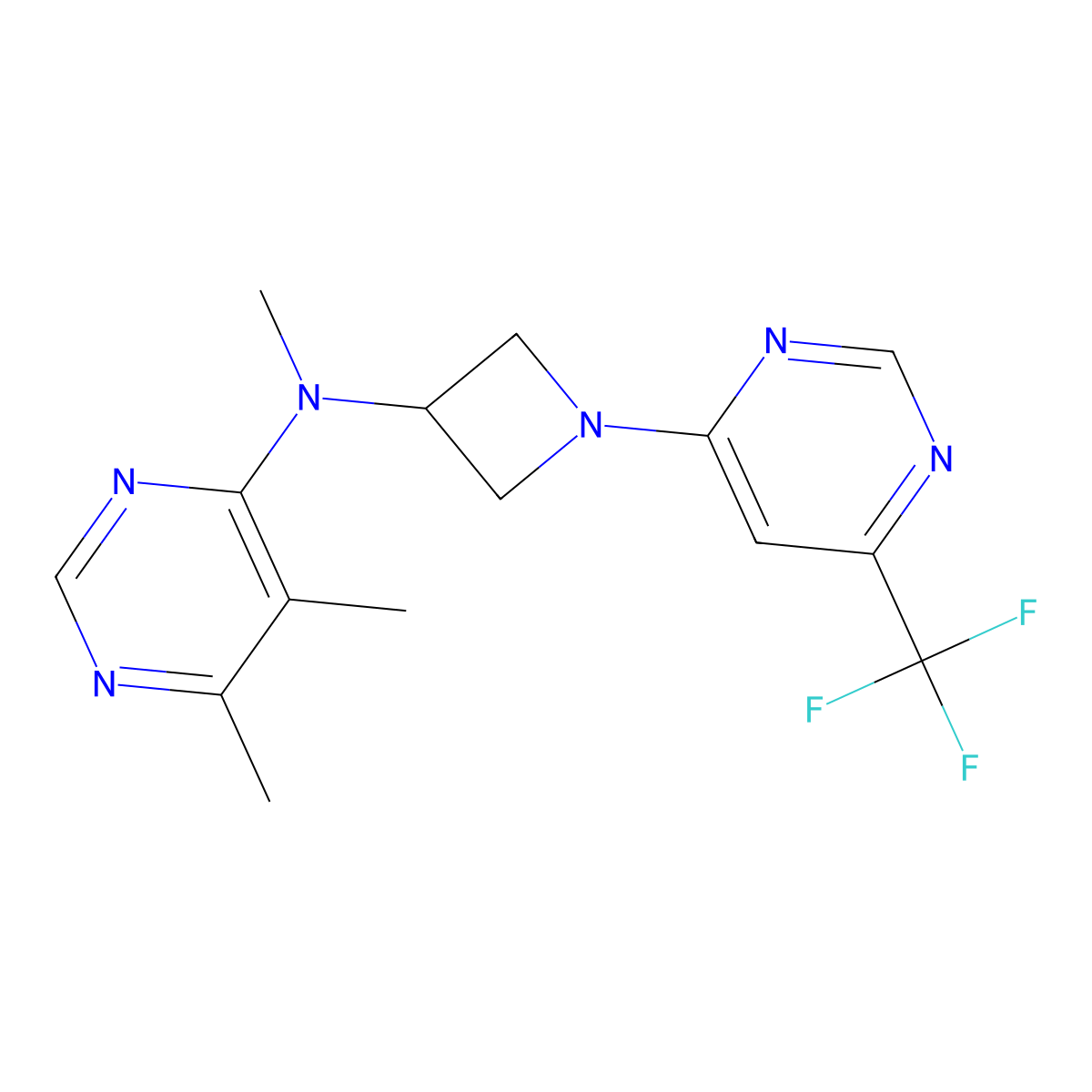 N,5,6-trimethyl-N-{1-[6-(trifluoromethyl)pyrimidin-4-yl]azetidin-3-yl}pyrimidin-4-amine molecular structure, CAS 3054601-28-1