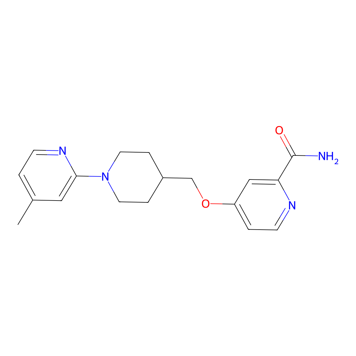 4-{[1-(4-Methylpyridin-2-yl)piperidin-4-yl]methoxy}pyridine-2-carboxamide molecular structure, CAS 3054601-30-5