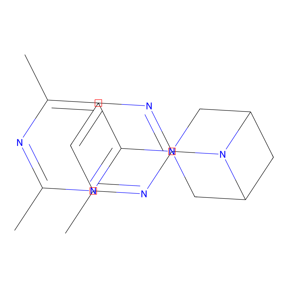 3-(2,6-Dimethylpyrimidin-4-yl)-6-(4-methylpyrimidin-2-yl)-3,6-diazabicyclo[3.1.1]heptane molecular structure, CAS 3054601-32-7
