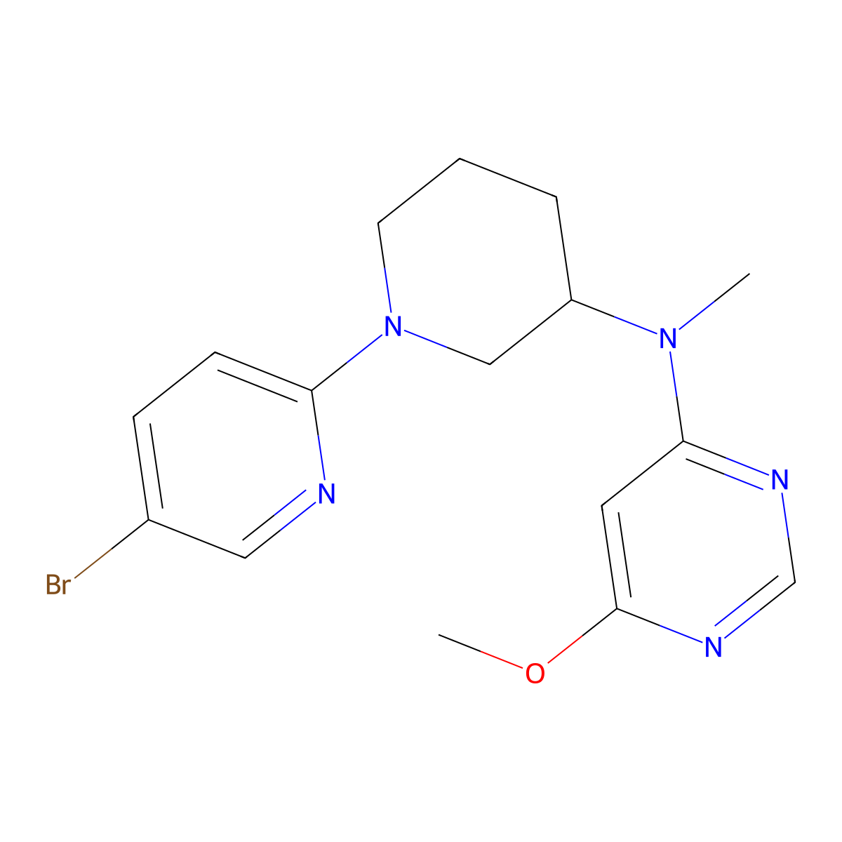 N-[1-(5-bromopyridin-2-yl)piperidin-3-yl]-6-methoxy-N-methylpyrimidin-4-amine molecular structure, CAS 3054601-50-9