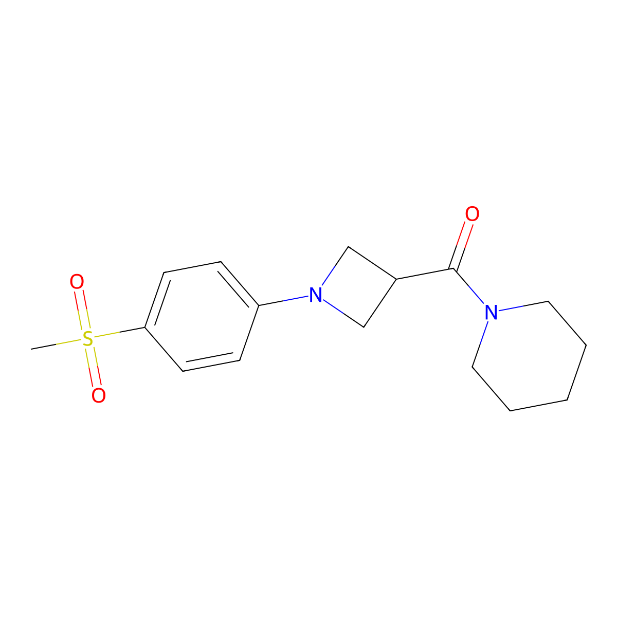 1-[1-(4-Methanesulfonylphenyl)azetidine-3-carbonyl]piperidine molecular structure, CAS 3054601-59-8