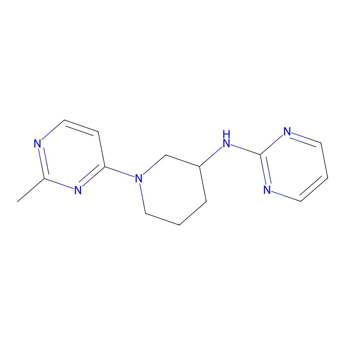 N-[1-(2-methylpyrimidin-4-yl)piperidin-3-yl]pyrimidin-2-amine molecular structure, CAS 3054601-61-2