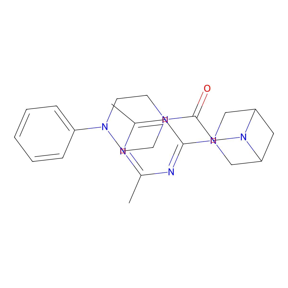 2-[3-(2,6-Dimethylpyrimidin-4-yl)-3,6-diazabicyclo[3.1.1]heptan-6-yl]-1-(4-phenylpiperazin-1-yl)ethan-1-one molecular structure, CAS 3054601-73-6