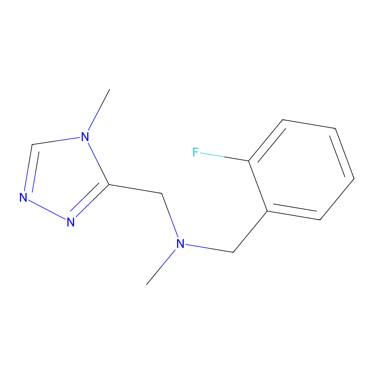 [(2-fluorophenyl)methyl](methyl)[(4-methyl-4H-1,2,4-triazol-3-yl)methyl]amine molecular structure, CAS 3054601-83-8