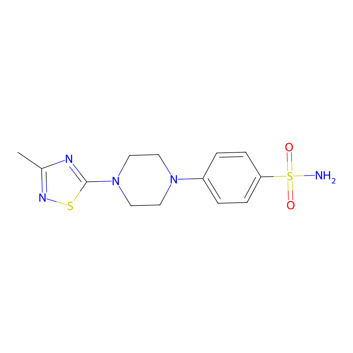 4-[4-(3-Methyl-1,2,4-thiadiazol-5-yl)piperazin-1-yl]benzene-1-sulfonamide molecular structure, CAS 3054601-87-2