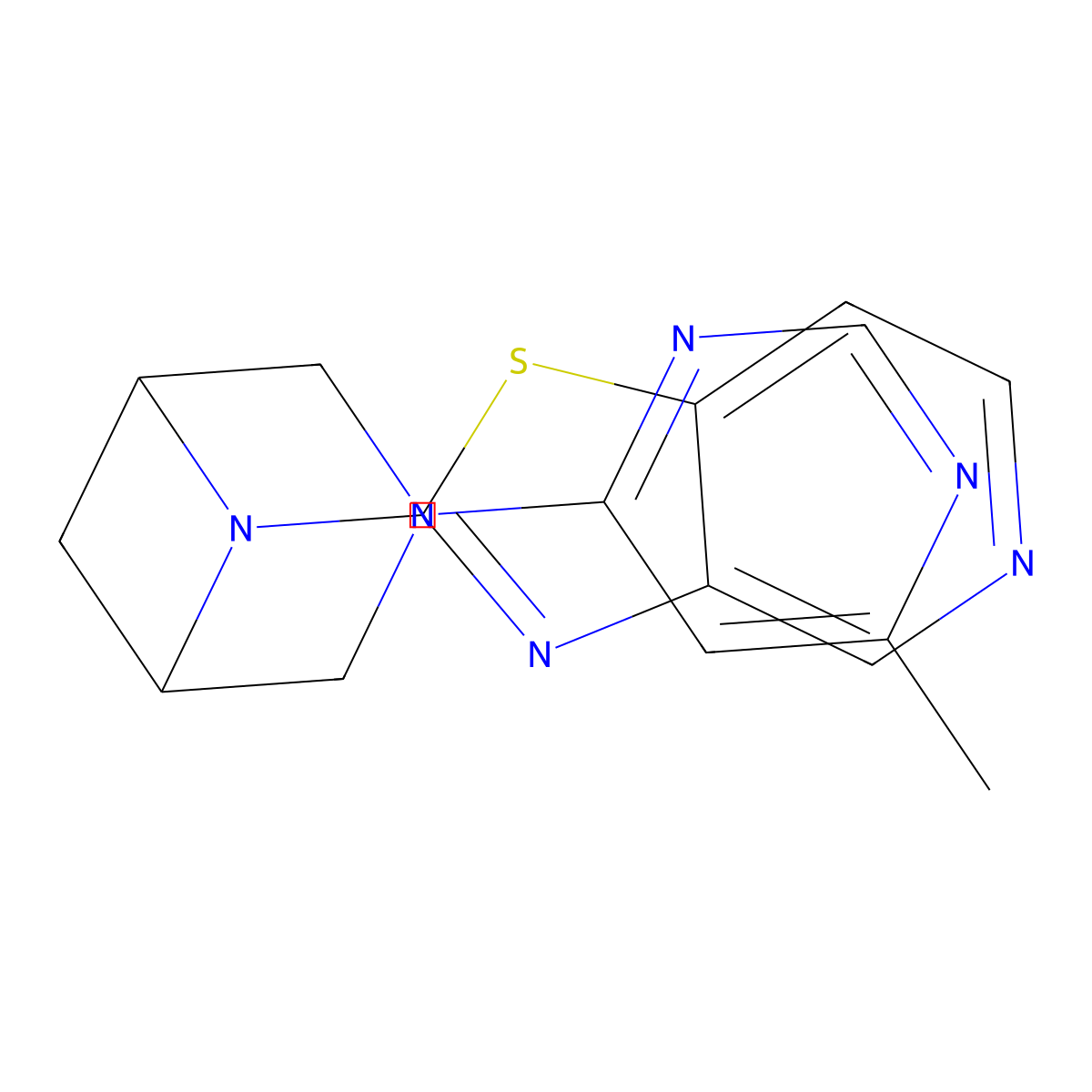 3-(6-Methylpyrimidin-4-yl)-6-{[1,3]thiazolo[4,5-c]pyridin-2-yl}-3,6-diazabicyclo[3.1.1]heptane molecular structure, CAS 3054602-10-4