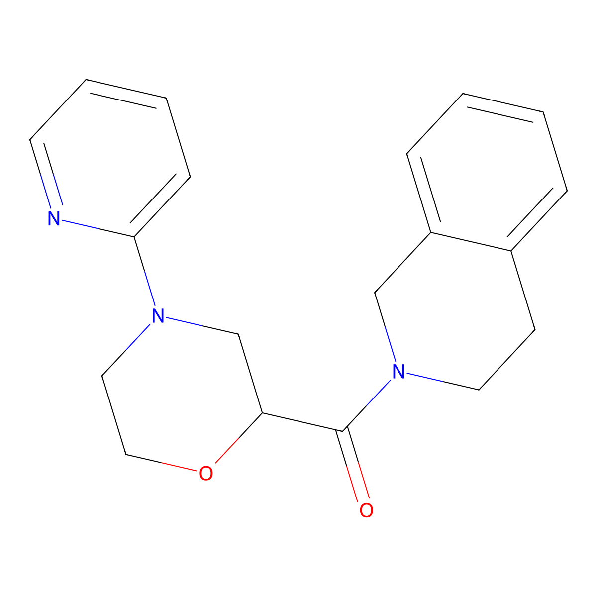 2-[4-(Pyridin-2-yl)morpholine-2-carbonyl]-1,2,3,4-tetrahydroisoquinoline molecular structure, CAS 3054602-11-5