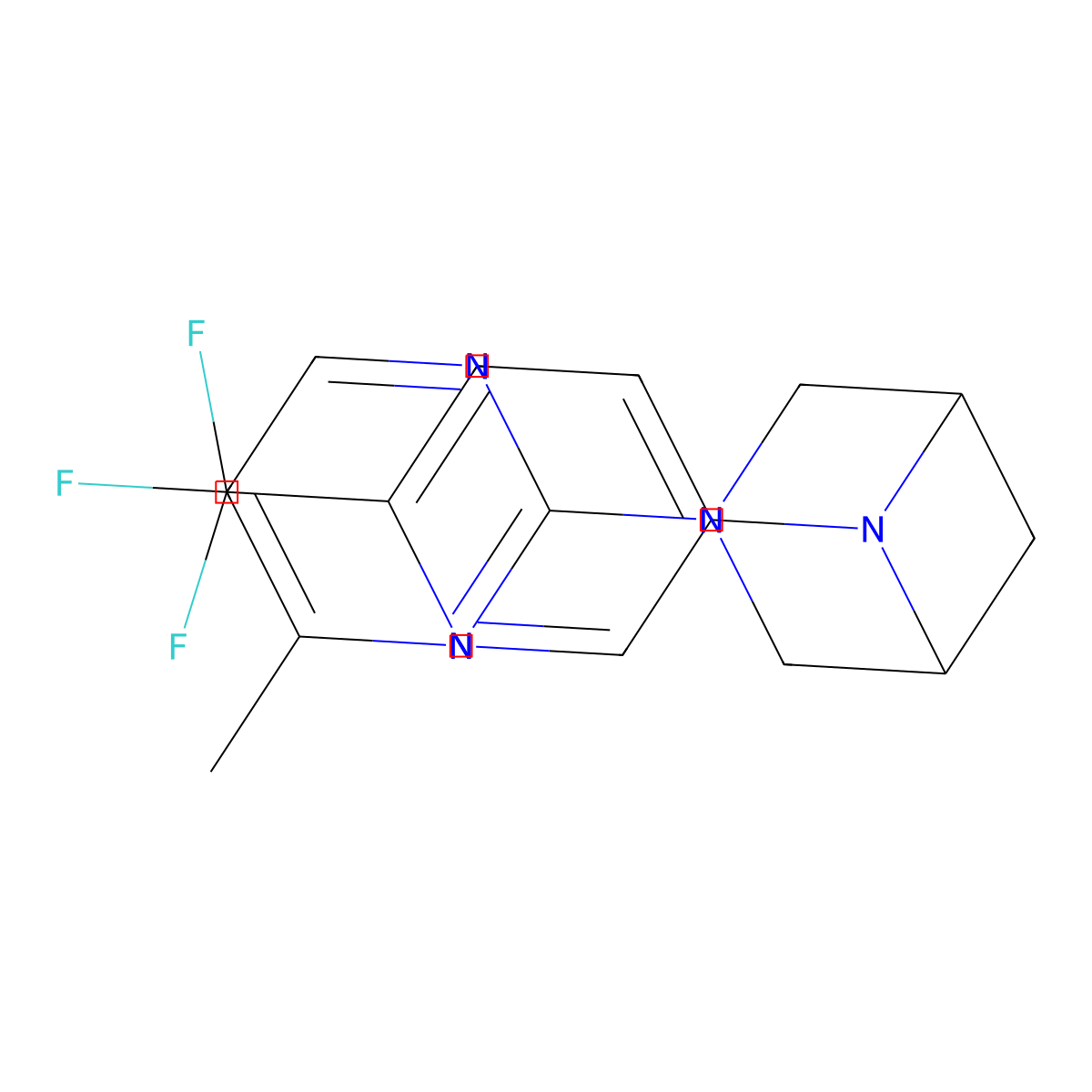 3-(4-Methylpyrimidin-2-yl)-6-[6-(trifluoromethyl)pyridin-3-yl]-3,6-diazabicyclo[3.1.1]heptane molecular structure, CAS 3054602-13-7
