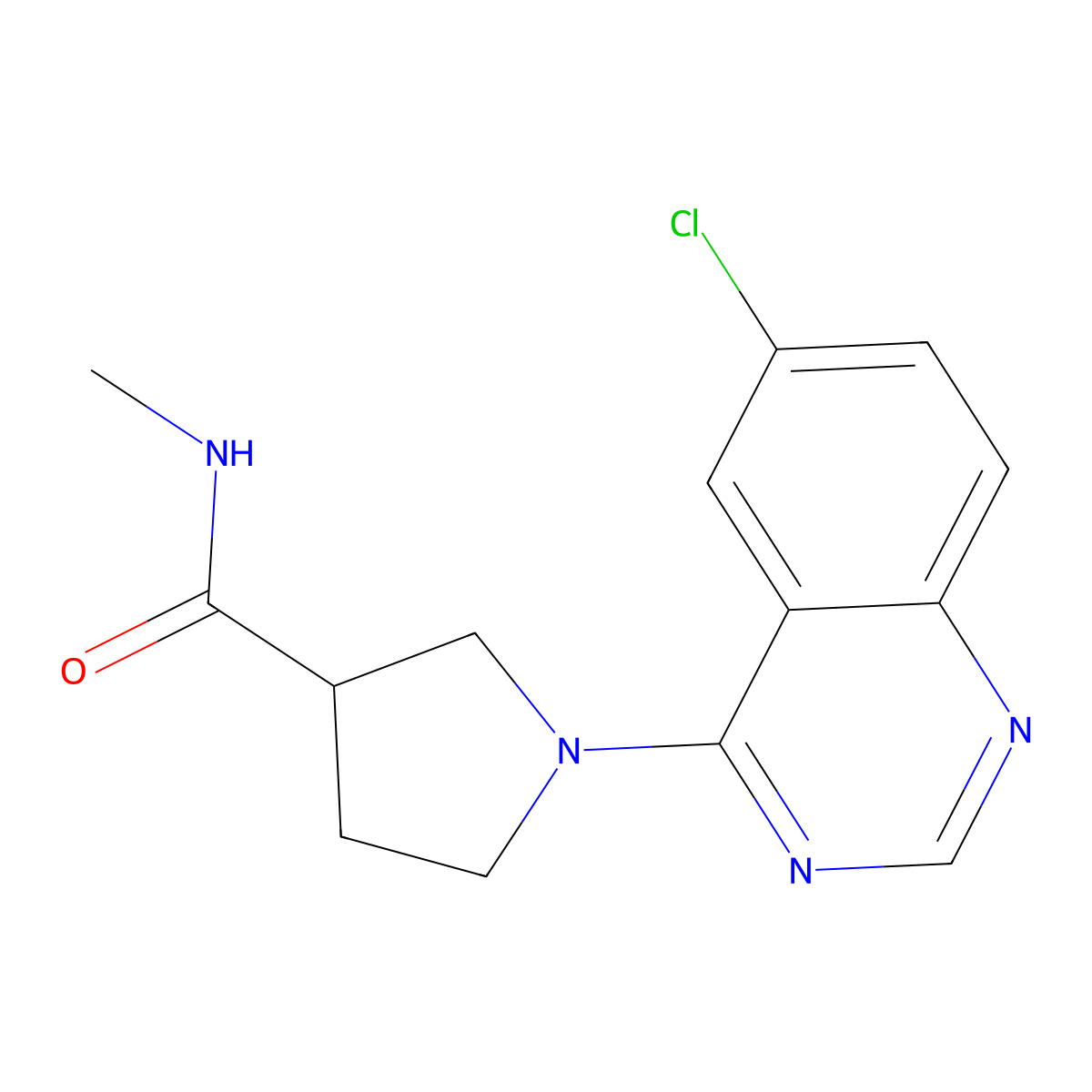 1-(6-chloroquinazolin-4-yl)-N-methylpyrrolidine-3-carboxamide molecular structure, CAS 3054602-44-4