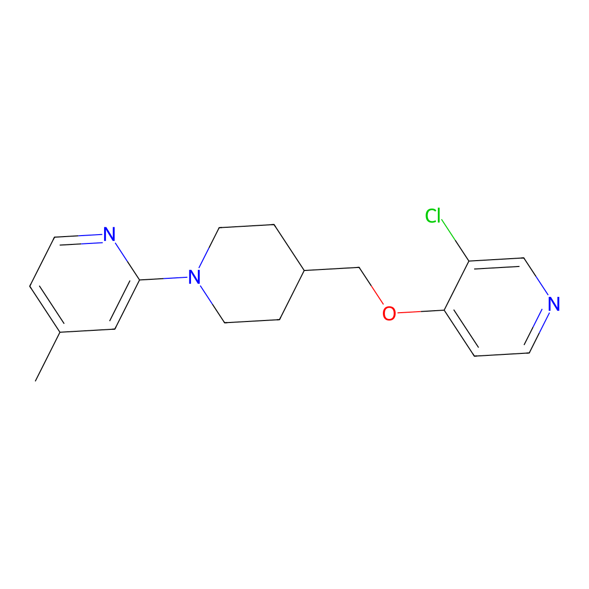 2-(4-{[(3-Chloropyridin-4-yl)oxy]methyl}piperidin-1-yl)-4-methylpyridine molecular structure, CAS 3054602-54-6