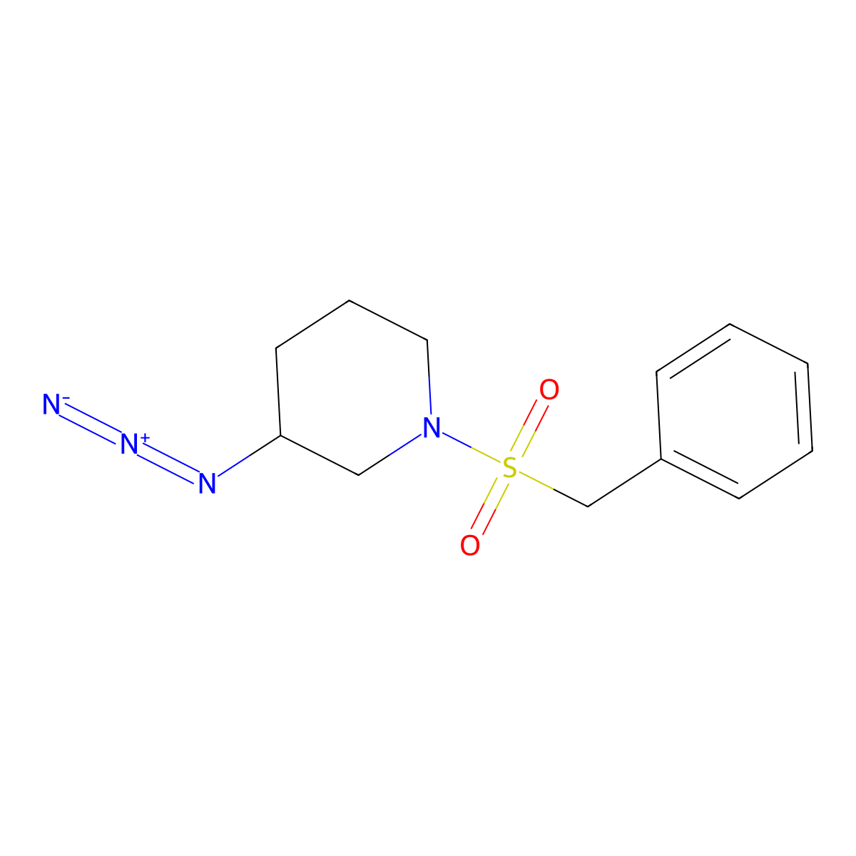 3-Azido-1-phenylmethanesulfonylpiperidine molecular structure, CAS 3054602-56-8