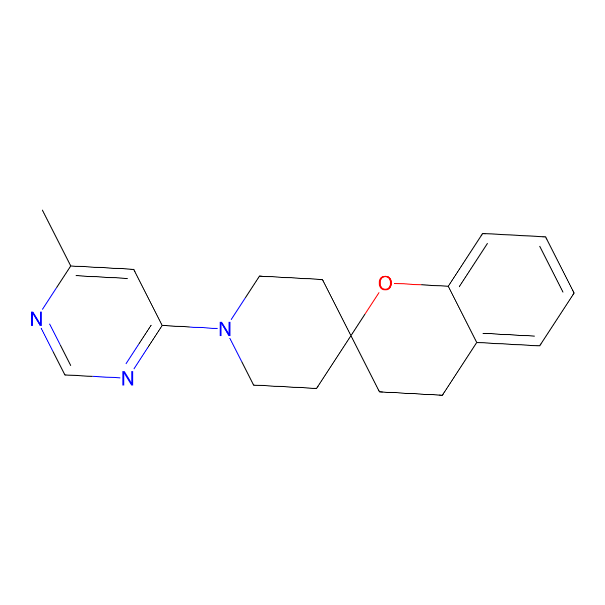 1-(6-Methylpyrimidin-4-yl)-3,4-dihydrospiro[1-benzopyran-2,4-piperidine] molecular structure, CAS 3054602-60-4