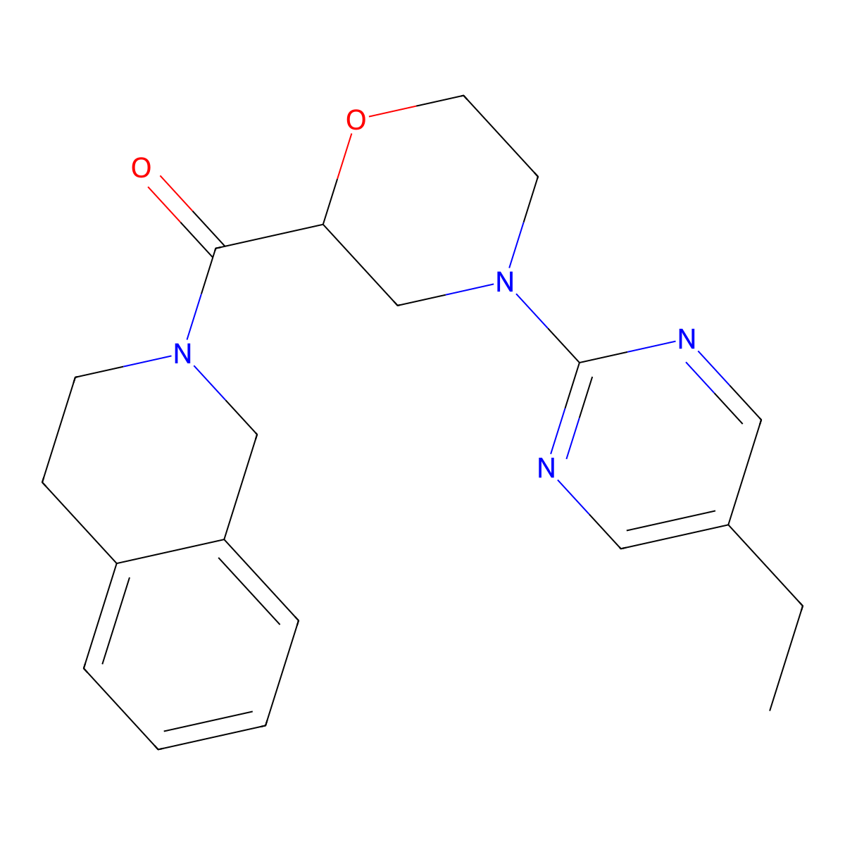 2-[4-(5-Ethylpyrimidin-2-yl)morpholine-2-carbonyl]-1,2,3,4-tetrahydroisoquinoline molecular structure, CAS 3054602-62-6