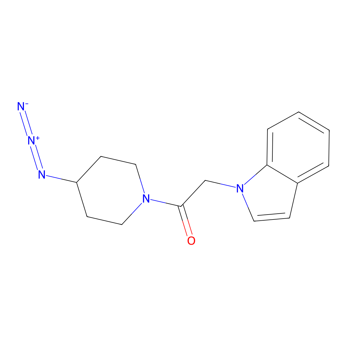 1-(4-azidopiperidin-1-yl)-2-(1H-indol-1-yl)ethan-1-one molecular structure, CAS 3054602-84-2