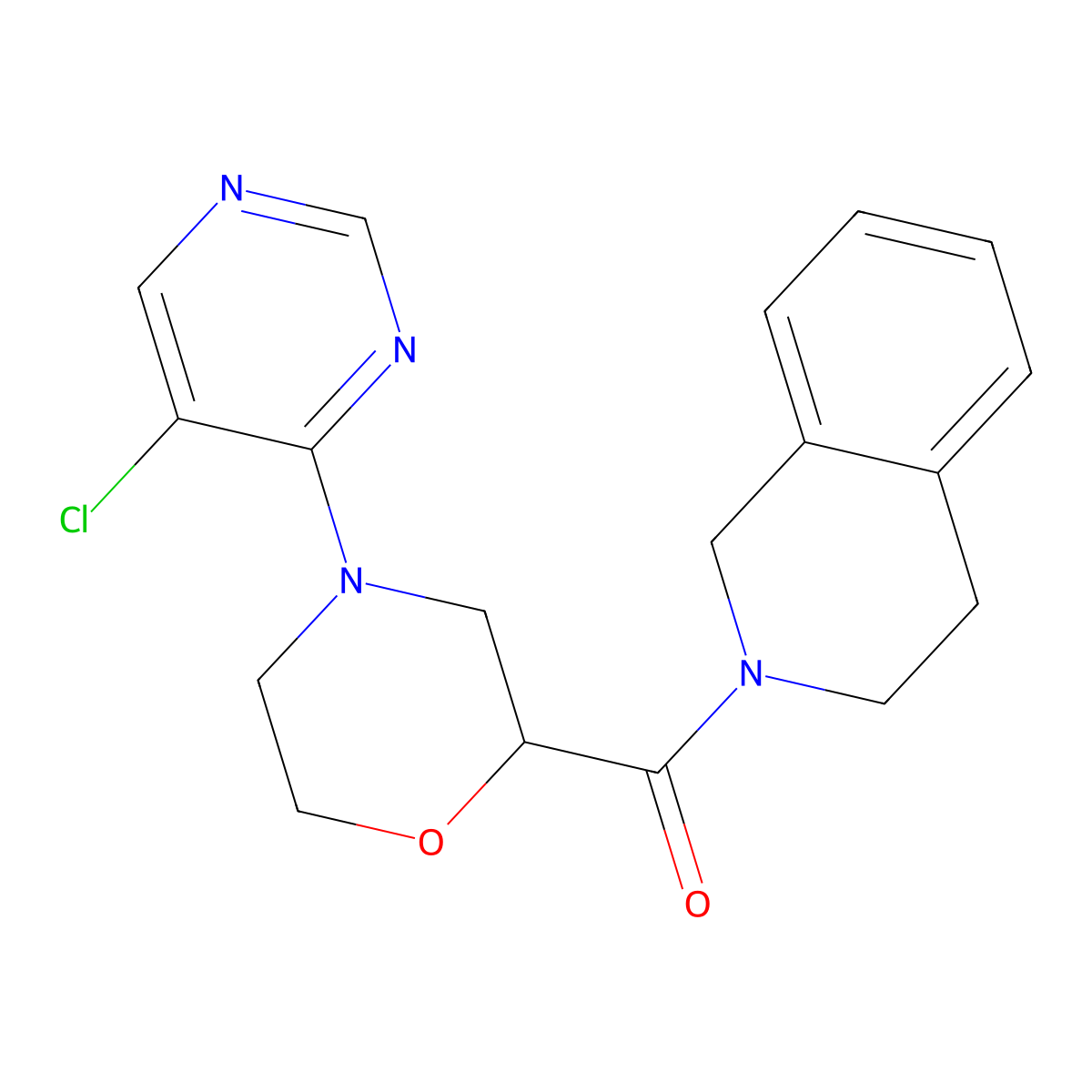 2-[4-(5-Chloropyrimidin-4-yl)morpholine-2-carbonyl]-1,2,3,4-tetrahydroisoquinoline molecular structure, CAS 3054602-86-4