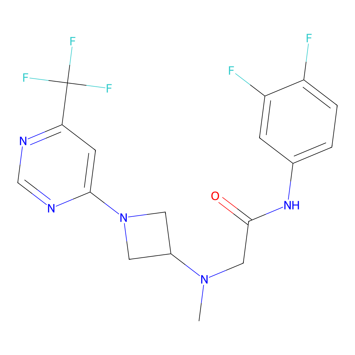 N-(3,4-difluorophenyl)-2-[methyl({1-[6-(trifluoromethyl)pyrimidin-4-yl]azetidin-3-yl})amino]acetamide molecular structure, CAS 3054603-04-9