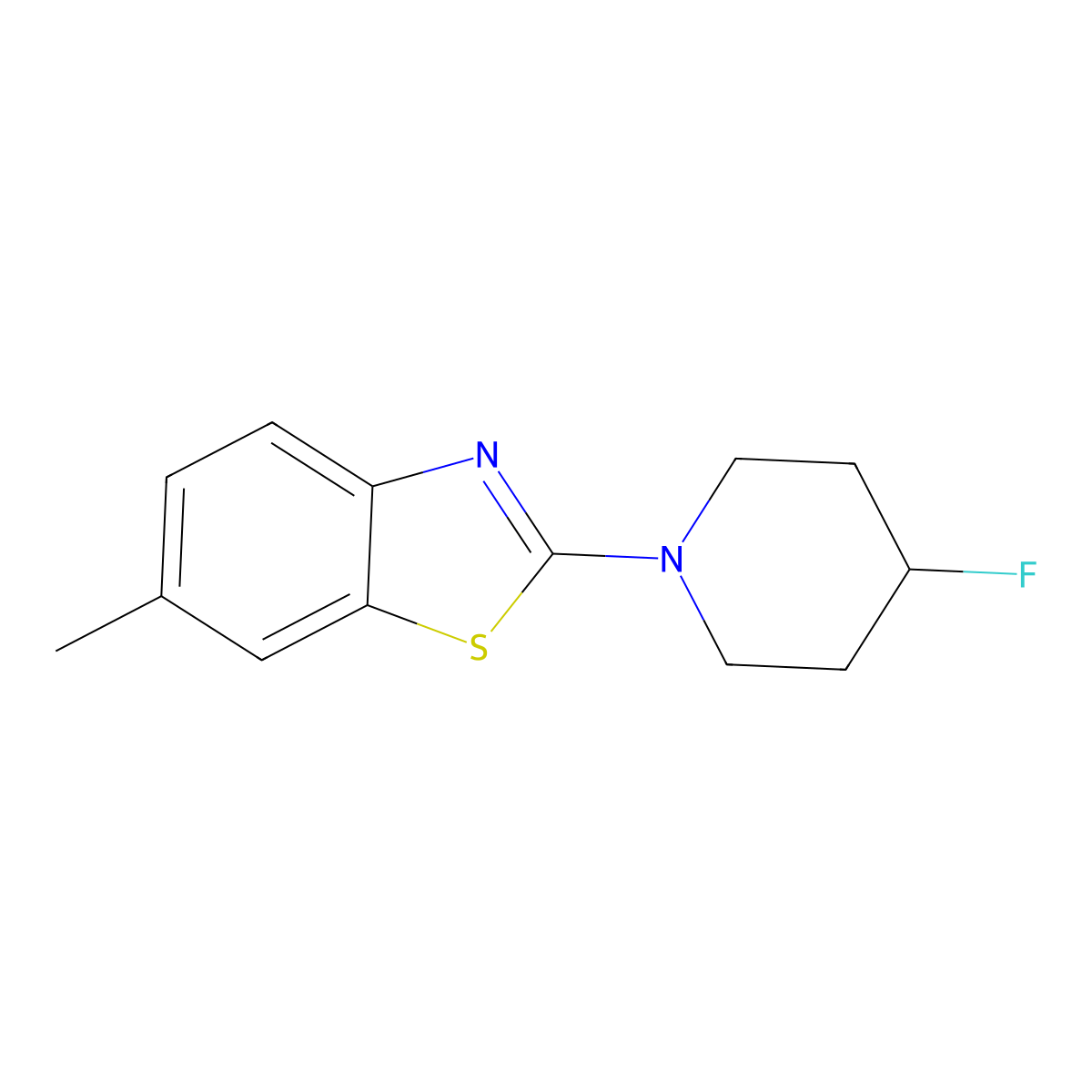 2-(4-Fluoropiperidin-1-yl)-6-methyl-1,3-benzothiazole molecular structure, CAS 3054603-05-0