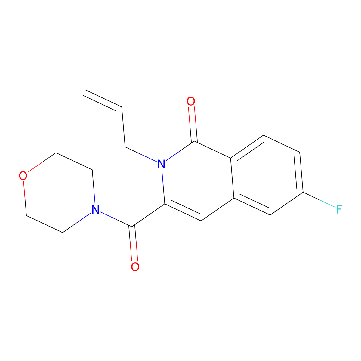 6-Fluoro-3-(morpholine-4-carbonyl)-2-(prop-2-en-1-yl)-1,2-dihydroisoquinolin-1-one molecular structure, CAS 3054603-16-3