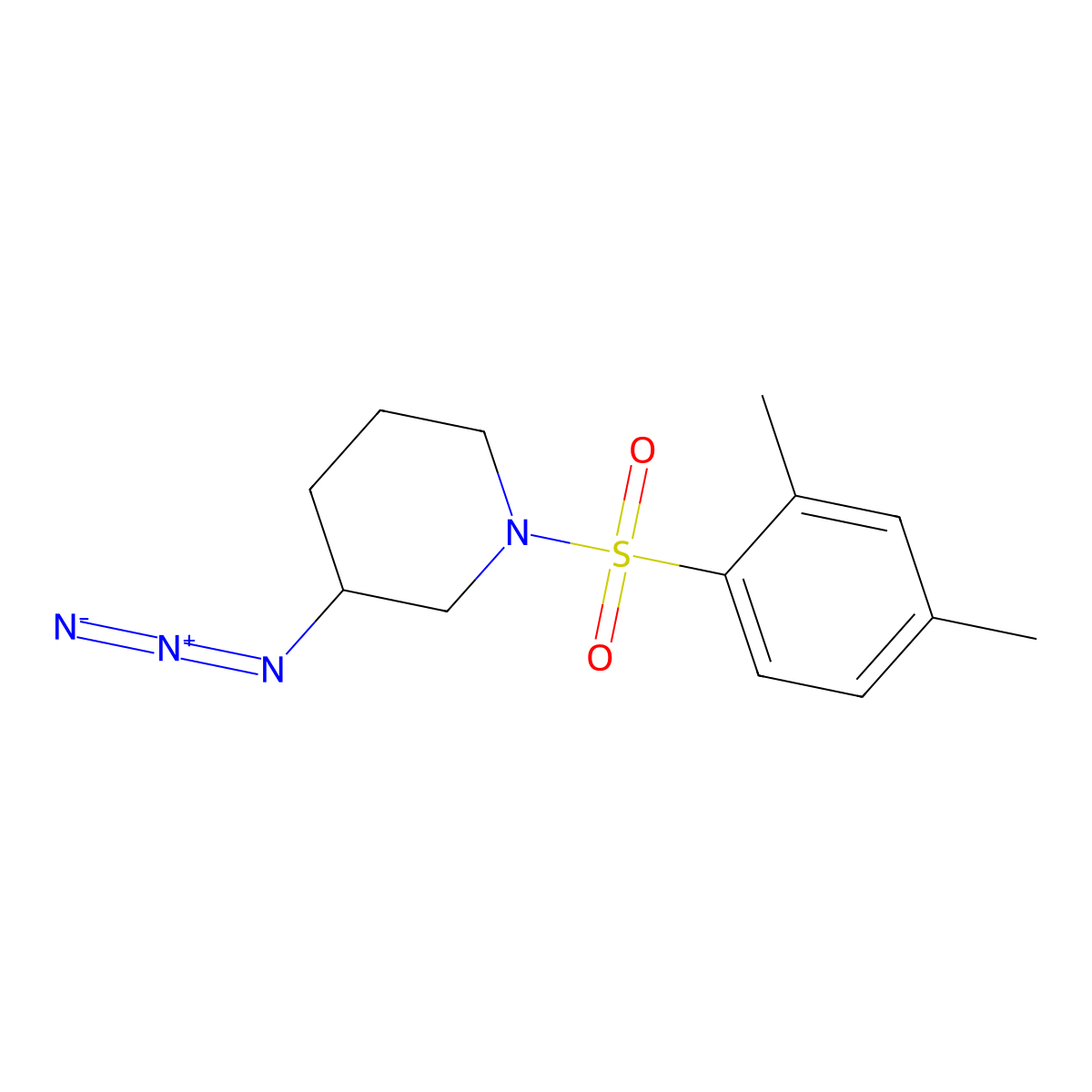 3-Azido-1-(2,4-dimethylbenzenesulfonyl)piperidine molecular structure, CAS 3054603-25-4