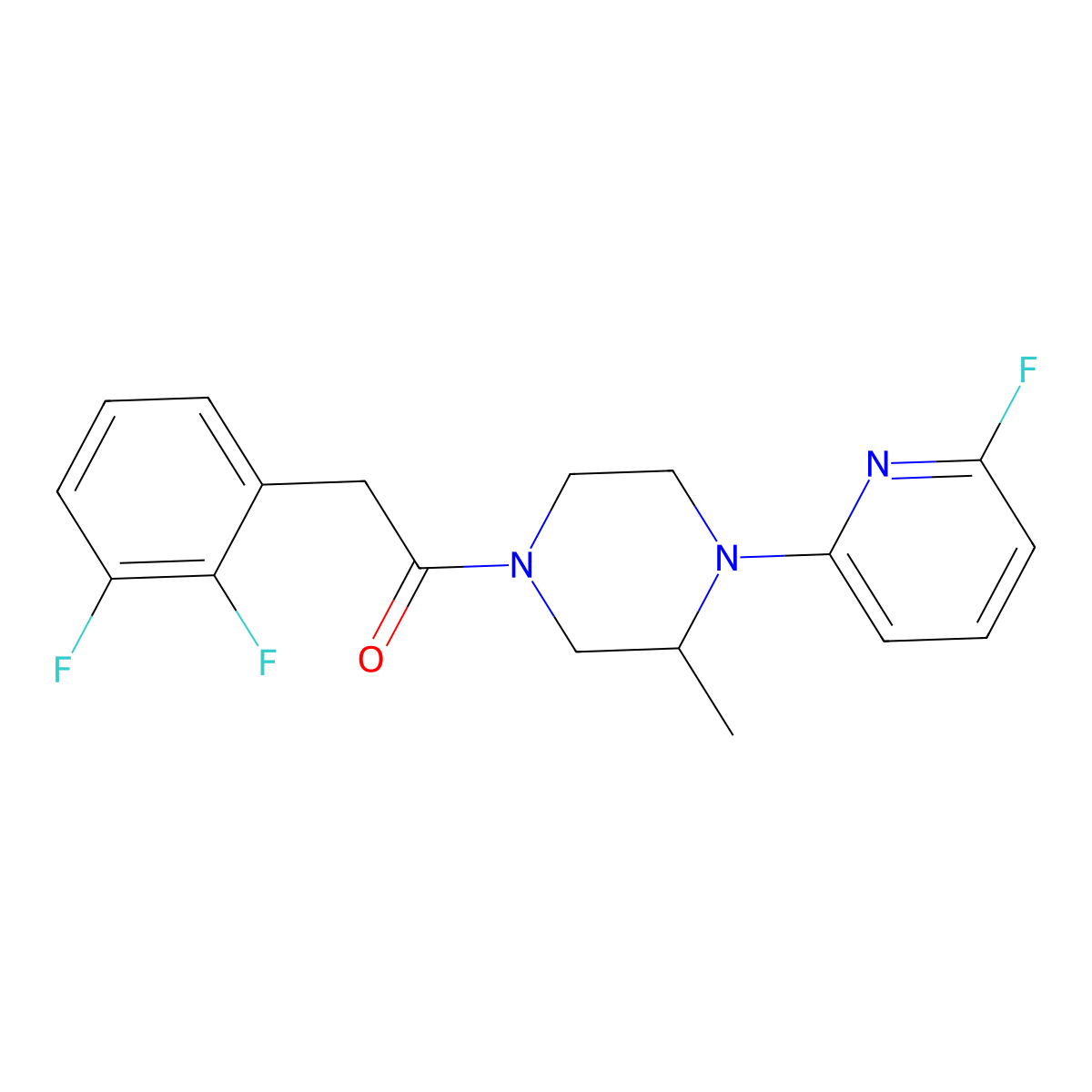 2-(2,3-Difluorophenyl)-1-[4-(6-fluoropyridin-2-yl)-3-methylpiperazin-1-yl]ethan-1-one molecular structure, CAS 3054603-43-6