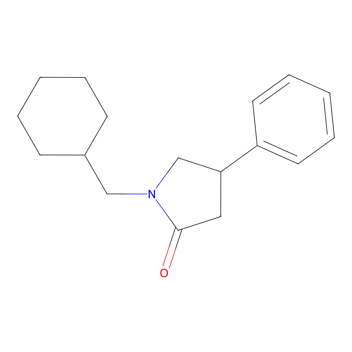 1-(Cyclohexylmethyl)-4-phenylpyrrolidin-2-one molecular structure, CAS 3054603-52-7